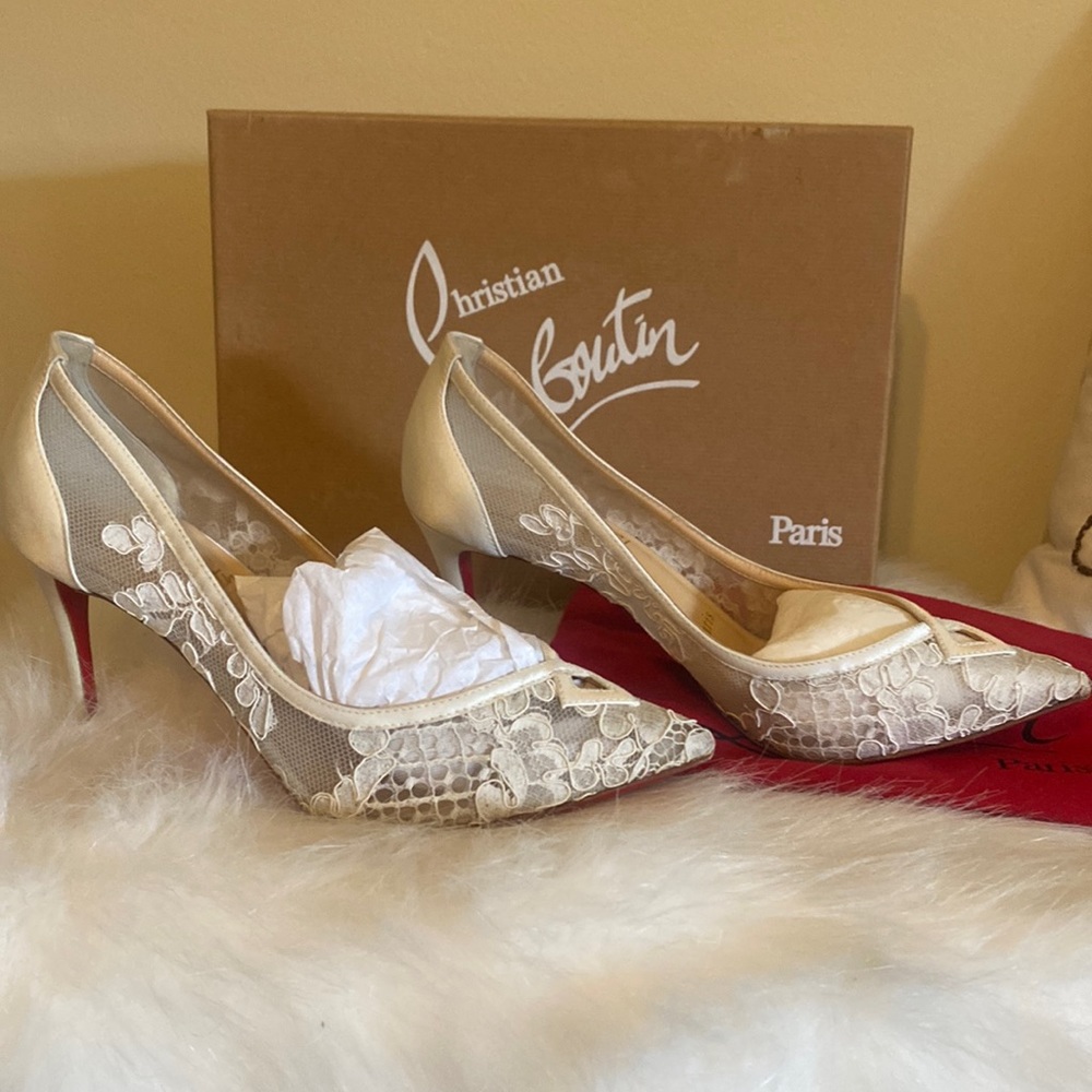 Lace Louboutin heels